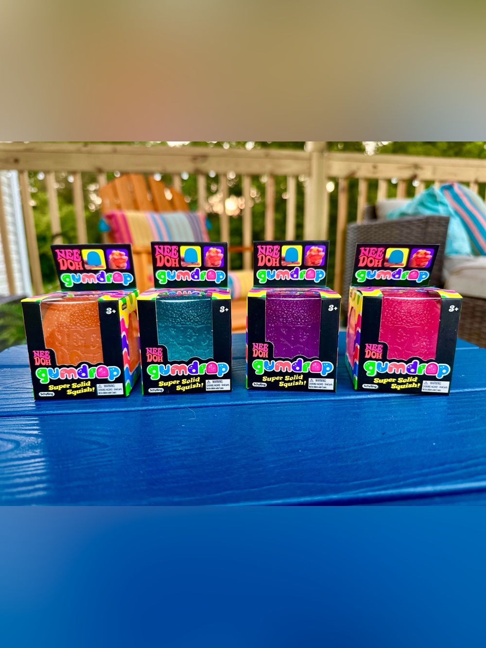 Needoh Gumdrop SET of 4 - pink, orange, purple,  blue